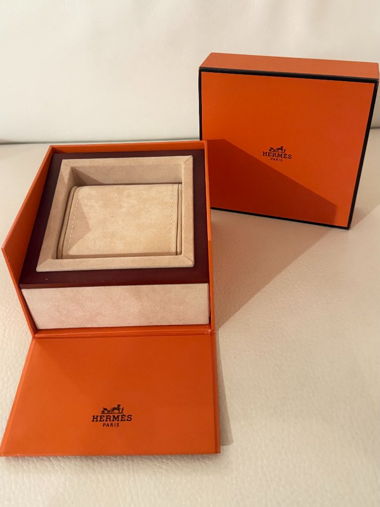 Authentic Hermes Watch Gift Presentation Box Tray Cushion Storage